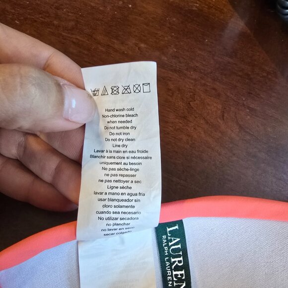 Lauren Ralph Lauren Women Bright Sz 4 Orange Bikini Triangle Swim Ladies Junior - Picture 14 of 16